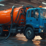 Илосос с оператором прибывает на территорию автосервиса